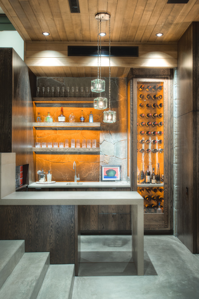 This is an example of a modern home bar in Sacramento.