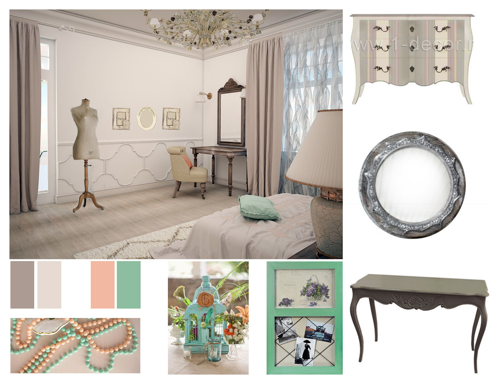 Интерьер коттеджа в стиле прованс в поселке Монтевиль