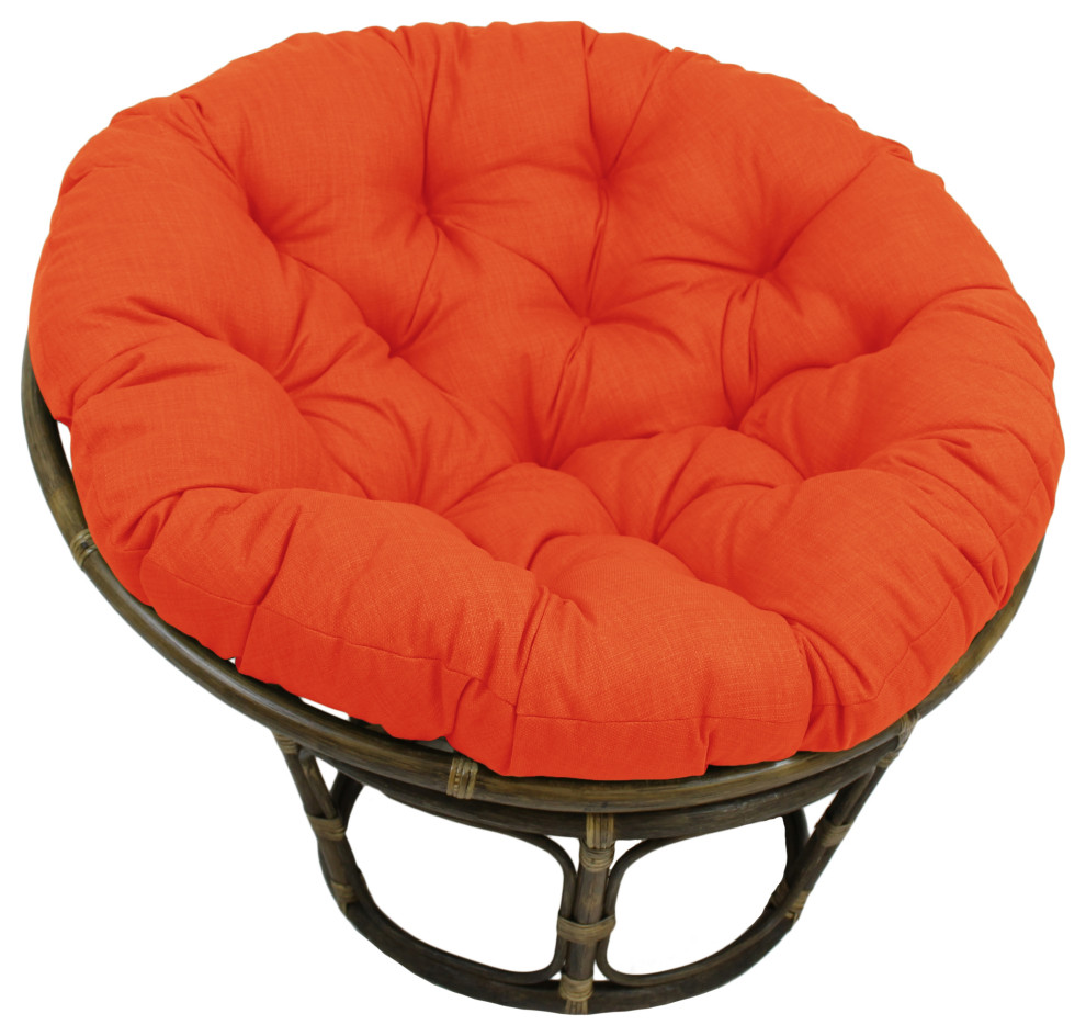 48" Solid Outdoor Papasan Cushion, Fits 46" Papasan Frame, Tangerine