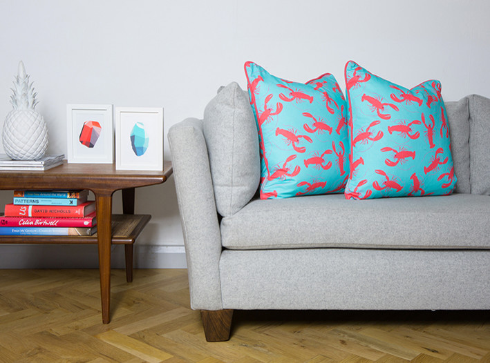 Lobster print cushion