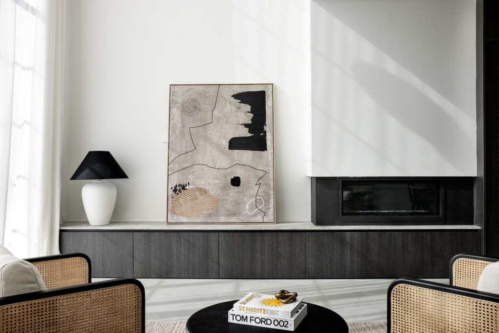 Design ideas for a contemporary living room in Sydney.