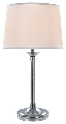 Table Lamp, Ps/White Fabric Shade, E27 Cfl/Spiral 20W,Dci