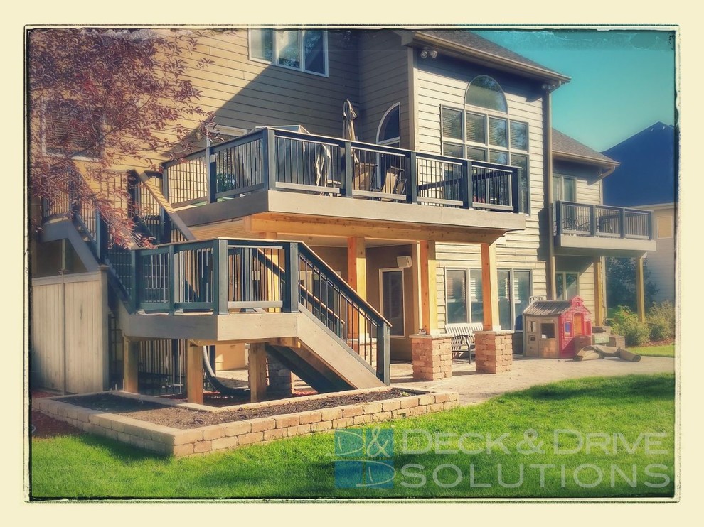 Example of a large backyard deck design