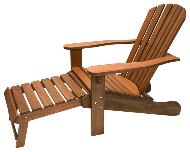 Eucalyptus Adirondack Chair With Built In Ottoman Eucalyptus Adirondack Chair With Built In Ottoman