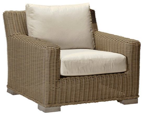 Rustic Outdoor Lounge Chair with Cushion, Patio Furniture