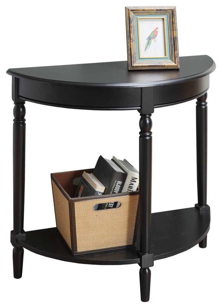 Convenience Concepts Black HalfRound Entryway Table With Shelf R30129