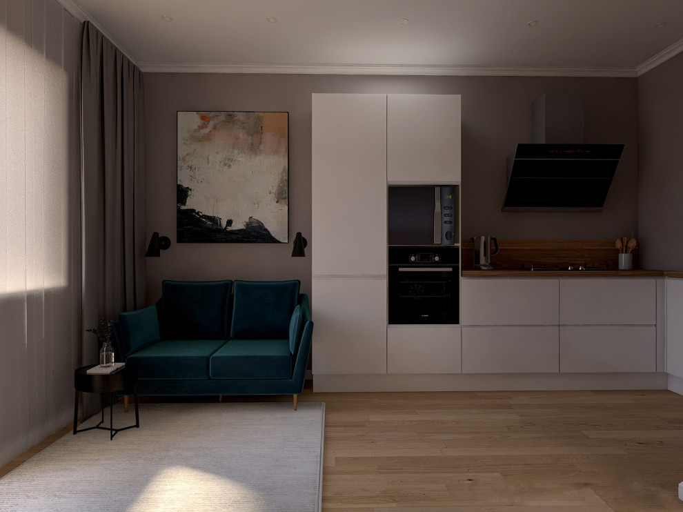 кухня-гостиная в ЖК Охта Хаус