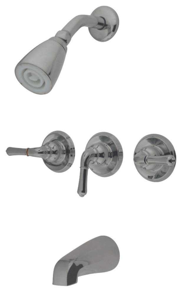 Kingston Brass ThreeHandle Tub and Shower Faucet Contemporary Tub