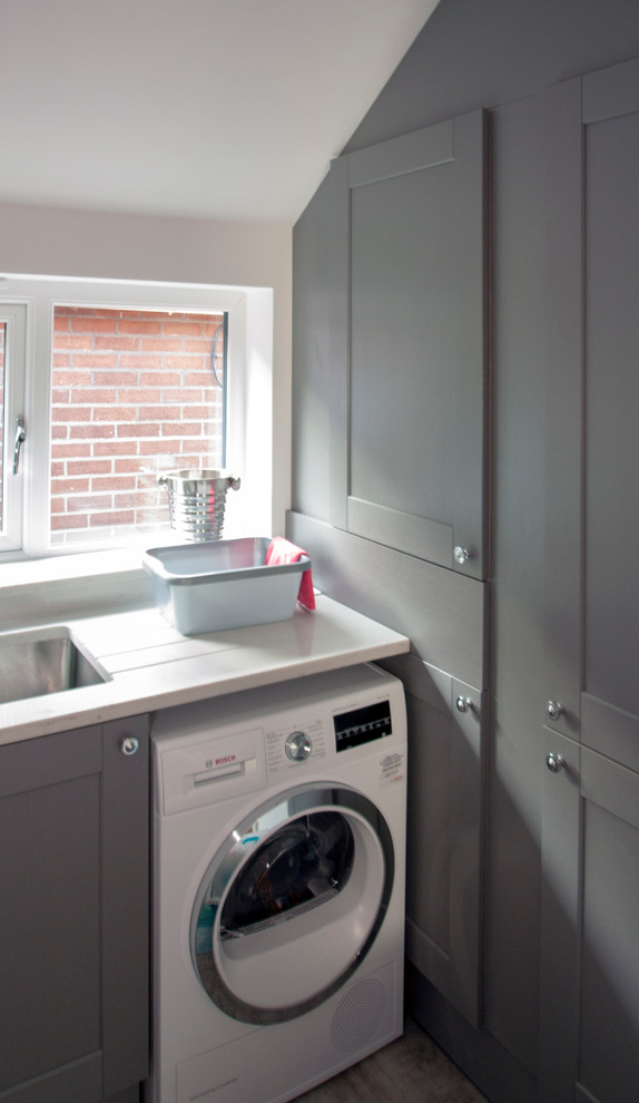 Design ideas for a modern laundry room in Cheshire.