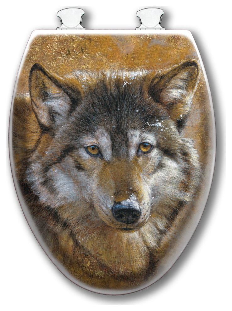 White Toilet Seat, Wolf Rustic Toilet Seats by House & Homebody