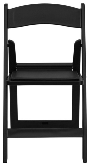 HERCULES Series 1000 lb. Capacity Black Resin Folding Chair with Black Vinyl Pad