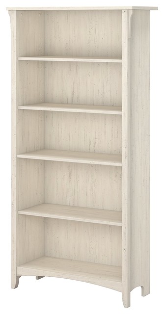Salinas 5 Shelf Bookcase, Antique White