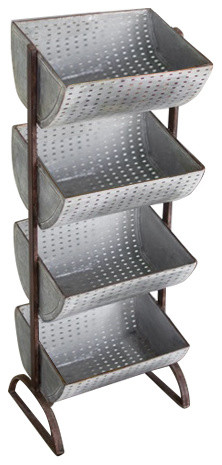 Four Tiered Perforated Metal Display Tower