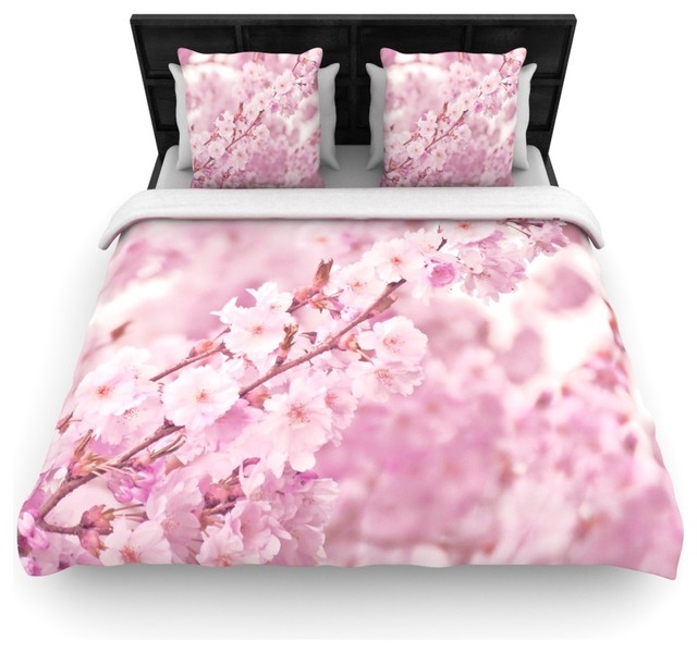 Pink Floral Twin Duvet Cover Sweetgalas Monika Strigel Endless Cherry Pink Floral Duvet Cover