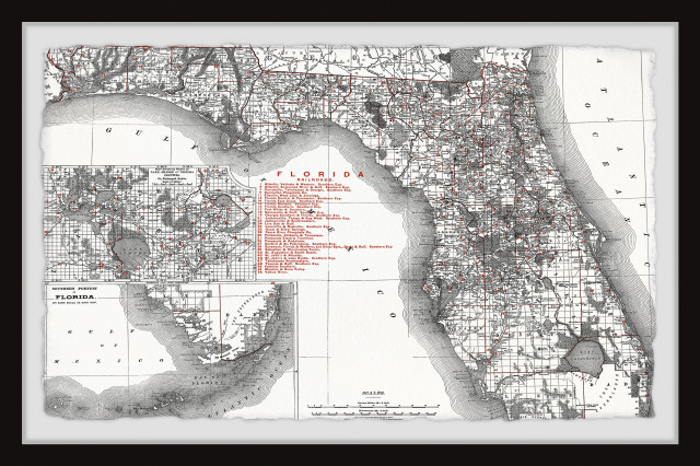 quot Antique Map of Florida quot Framed - Home Design 