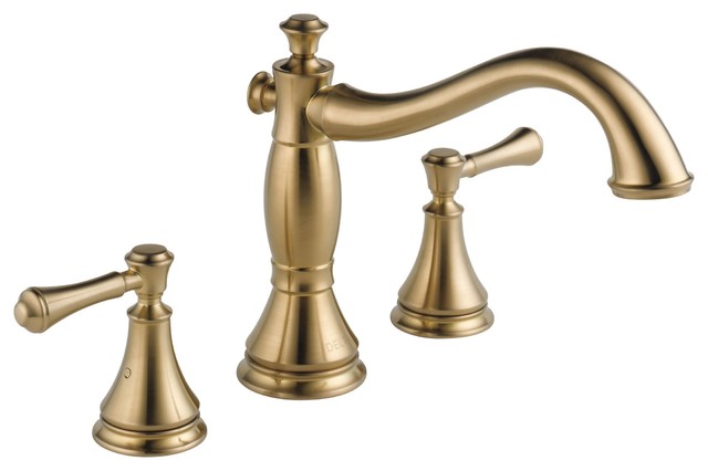 Delta Cidy Champagne Bronze Roman Tub Faucet Lever Handles Valve Delta Cidy Champagne Bronze Roman Tub Faucet Lever Handles Valve D1440v