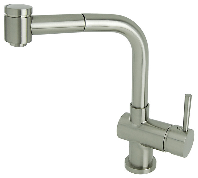 Modern Industrial Pull Out Kitchen Faucet Brushed Nickel