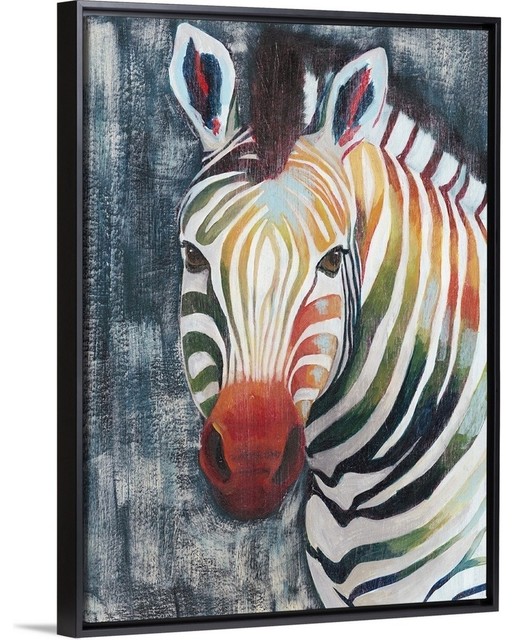 "Prism Zebra II" Floating Frame Canvas Art, 32"x42"x1.75"