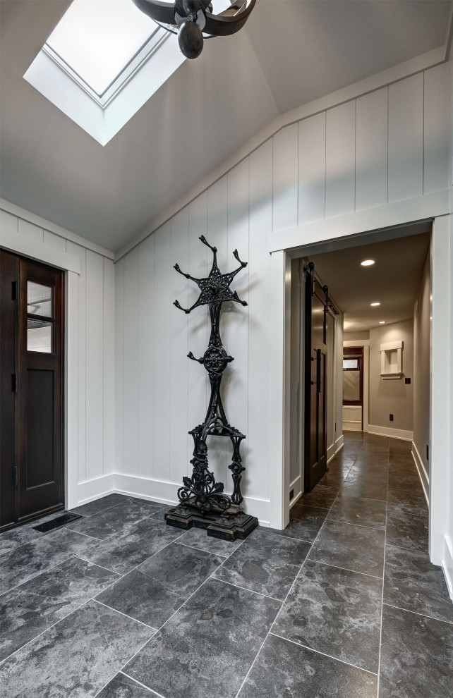 Inspiration for a transitional entryway remodel in Chicago