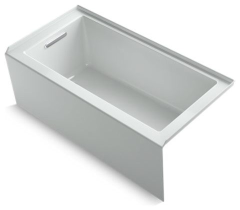 Kohler Underscore 60"x30" Alcove Bath With Left-Hand Drain, Ice Gray(TM)