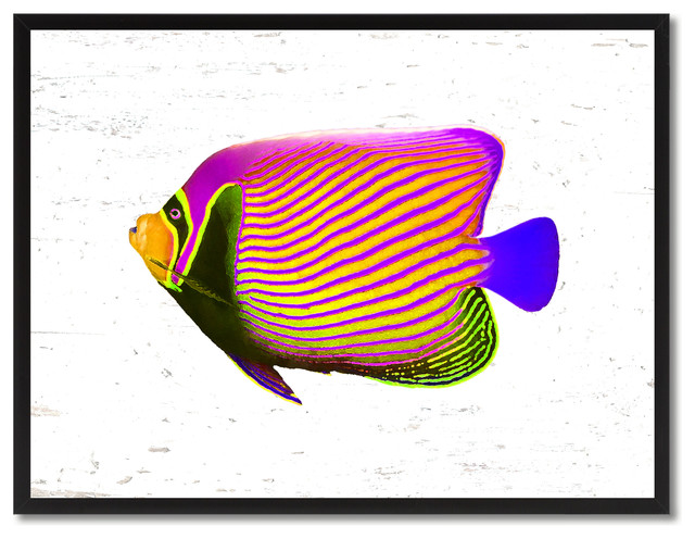 Purple Tropical Fish Painting, 28"x37"
