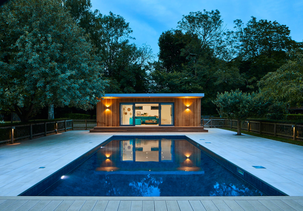 Photo of a contemporary pool in Essex.