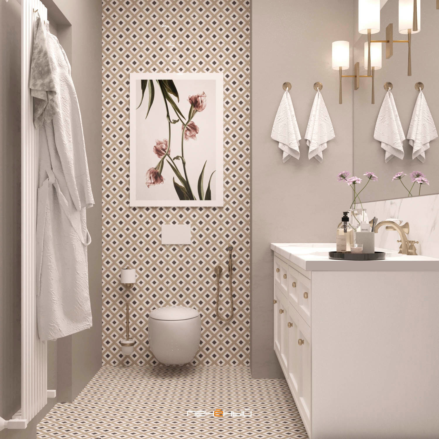 Современная трёшка с крутой гостиной и спальней