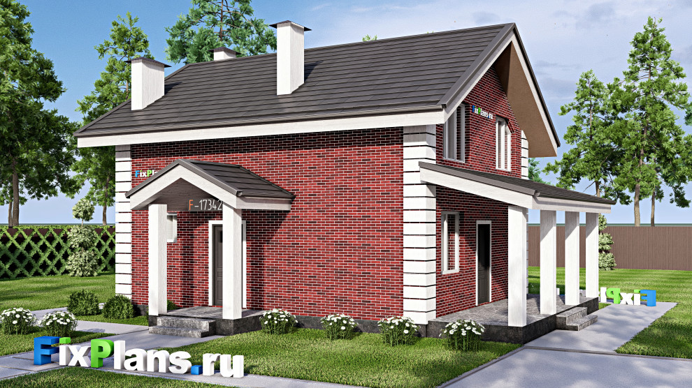 Проект дома с мансардой 10х11 м S111м2 F-17342