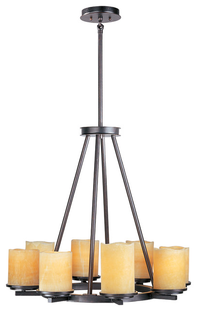 Luminous 8 Light Chandelier Rustic Ebony With Stone Candle Glass Luminous 8 Light Chandelier Rustic Ebony With Stone Candle Glass Shade