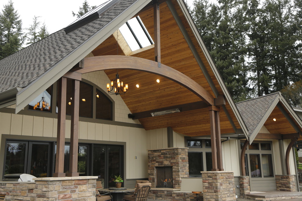 Example of a mountain style patio design in Seattle