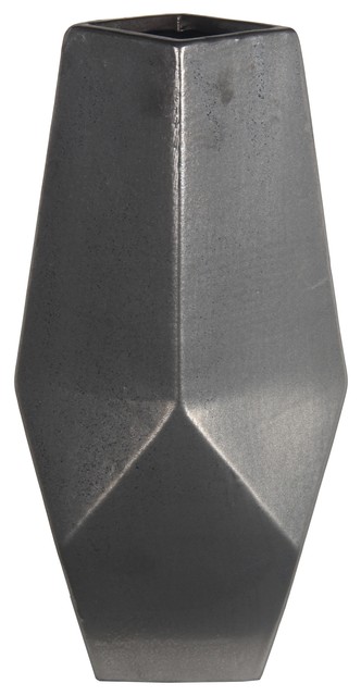 Medium Ceramic Vase, Silver