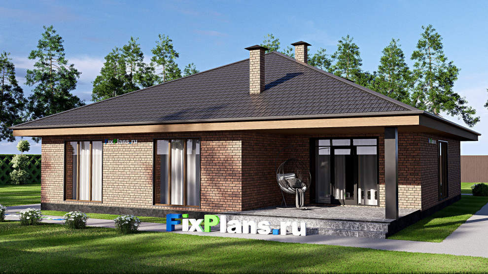 Проект одноэтажного дома 17х19м S204м2 F-17738