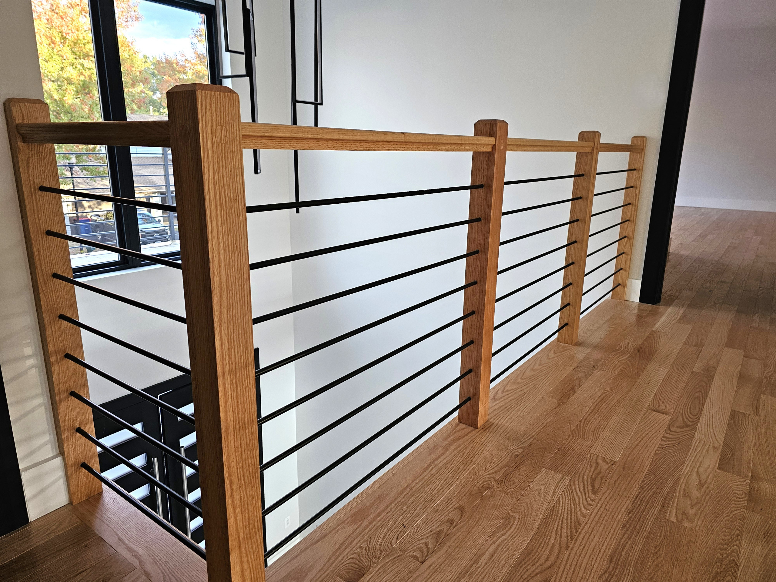 143_Modern Floating Red Oak and Metal Staircase, Sterling, VA