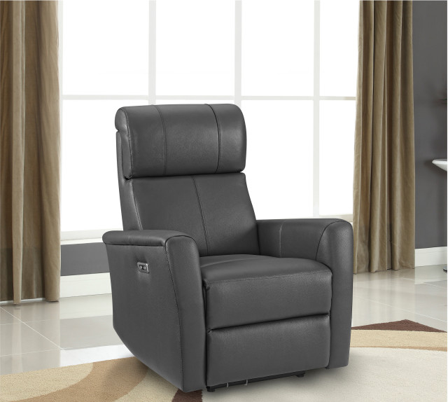 Mavis Recliner W/ Power Headrest in Steel Grey by Sealy Sofa