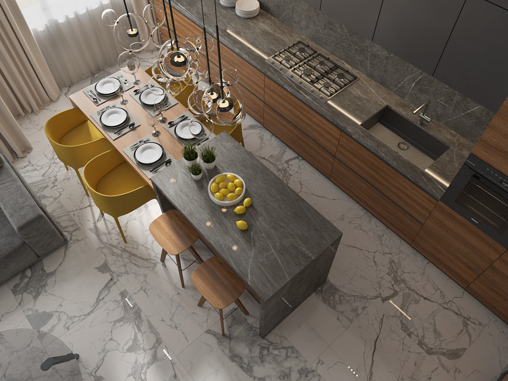 Этюд в теплых тонах: 4-комнатная квартира 106 м2