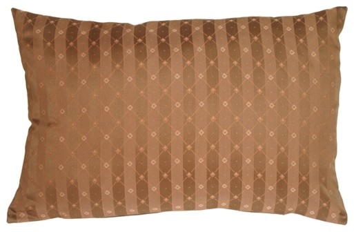 Pillow Decor - Manhattan Stripes in Brown Rectangular Throw Pillow
