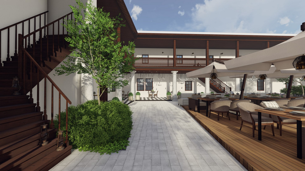 Летнее кафе на территории усадьбы Т. Рябининой