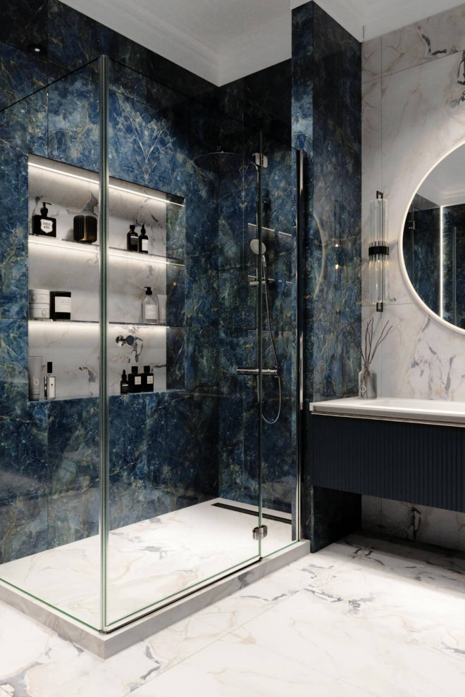 モスクワにあるトランジショナルスタイルのおしゃれな浴室の写真