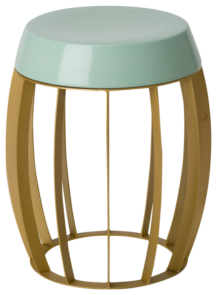 Gold Ellis Metal Stool Contemporary Accent And Garden Stools by