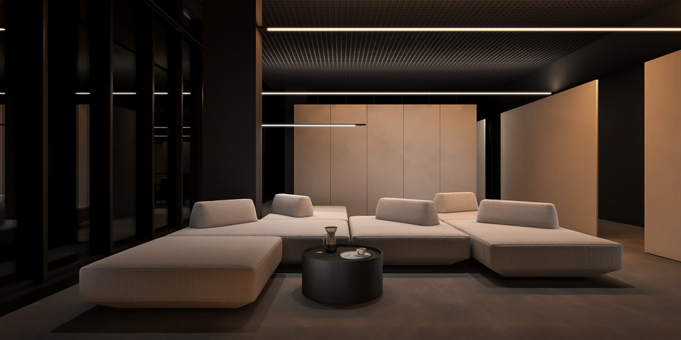 Теплый строгий интерьер EAE3DD