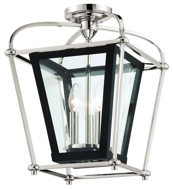Baron 3 Light Foyer Lantern Chandelier Semi Flush Mount Fixture Baron 3 Light Foyer Lantern Chandelier