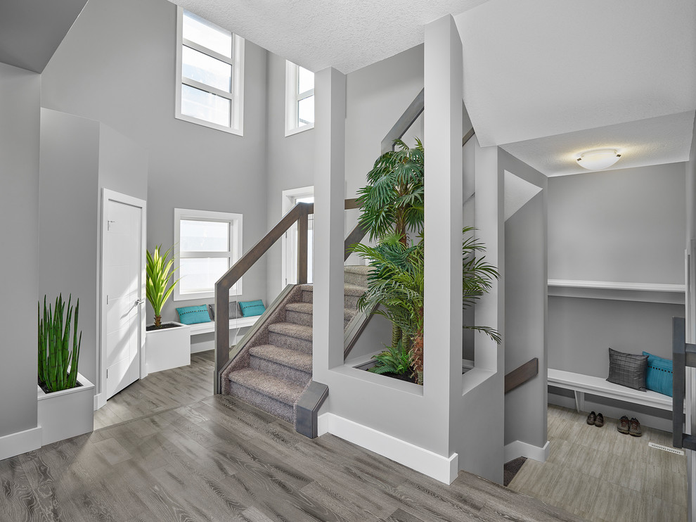 Entryway - transitional entryway idea in Edmonton