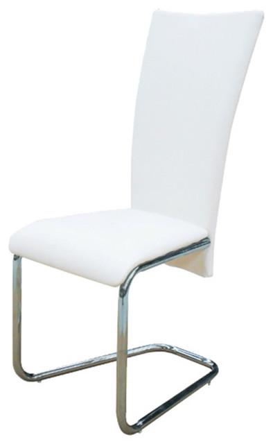 Set Of 2 Artificial Leather Dining Chair White Kitchen Office Chair   Home Design 