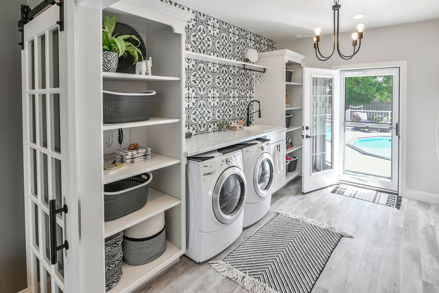 Laundry Room And Outdoor Space Coastal Utility Room