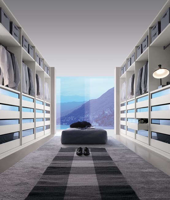 Photo of a modern storage and wardrobe in New York.