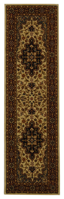 Safavieh Heritage Collection HG760 Rug, Ivory/Red, 2'3" X 8'