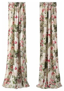 Greenland Home Butterflies Curtain Panel, 84-inch, Multi - Tropical ...
