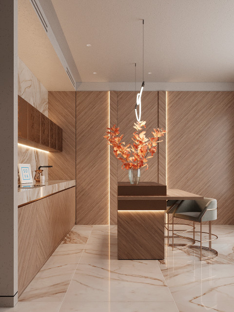 One-wall kitchen project modern-koek