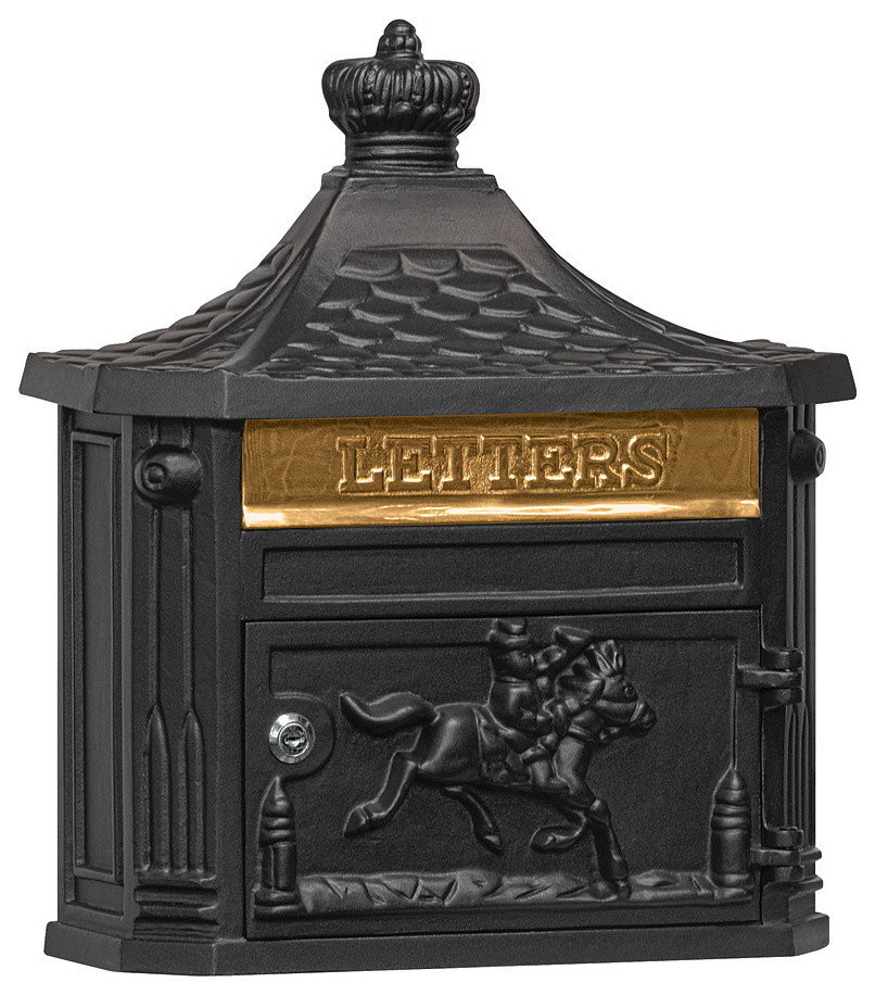 Salsbury Industries Victorian Wall Mounted Residential Mailbox, Black
