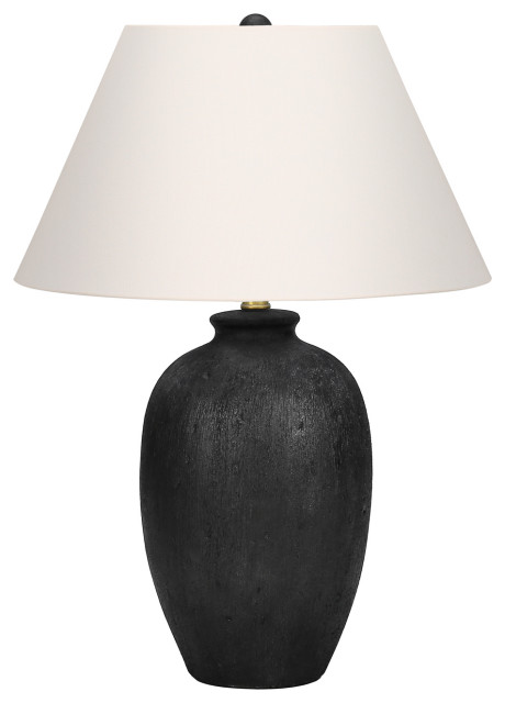 Lighting, 24"H, Table Lamp, Black Ceramic, Ivory/Cream Shade, Modern